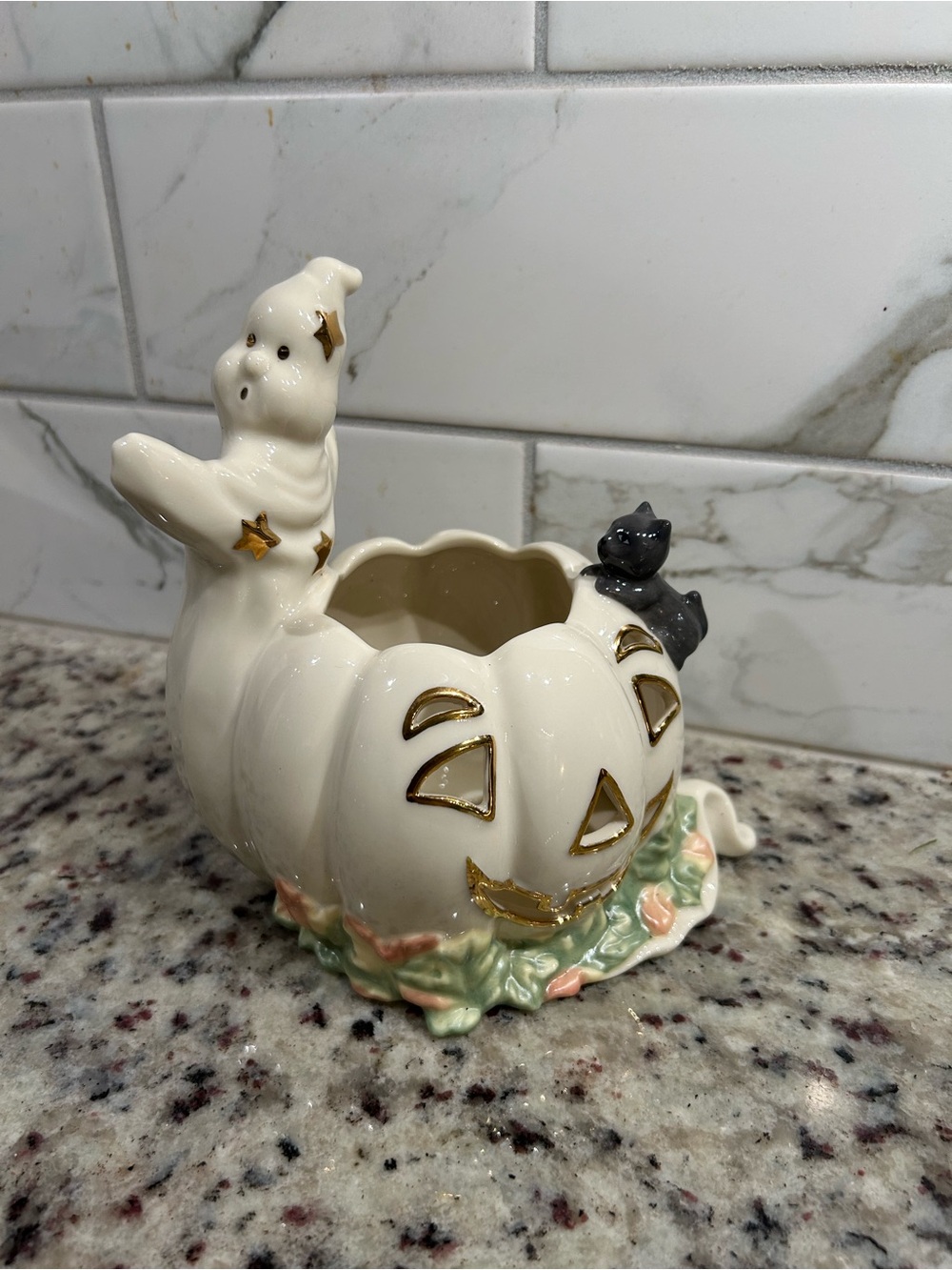 Lenox Occasions Ghost with Pumpkin Votive